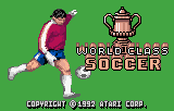 World Class Fussball/Soccer title screen for Atari Lynx